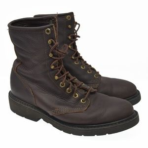 *Double H Sz 8D Brown Leather Utility Work Boots